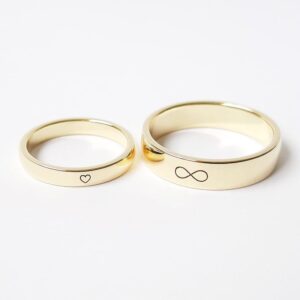 Heart Infinity Couple Band Ring